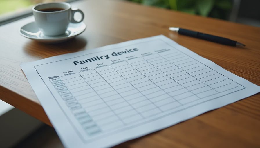 A natural documentary shot of a printed family schedule and a pen on a wooden dining table during a weekend review.