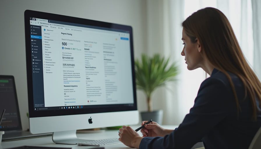 A documentary photo of a user carefully reviewing device specifications and software support lists on a computer before making a purchase.
